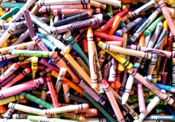 pile of crayons