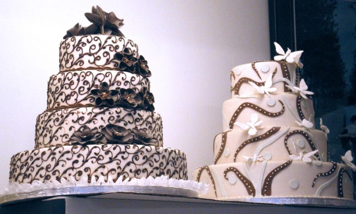 photograph of fondant-iced cakes