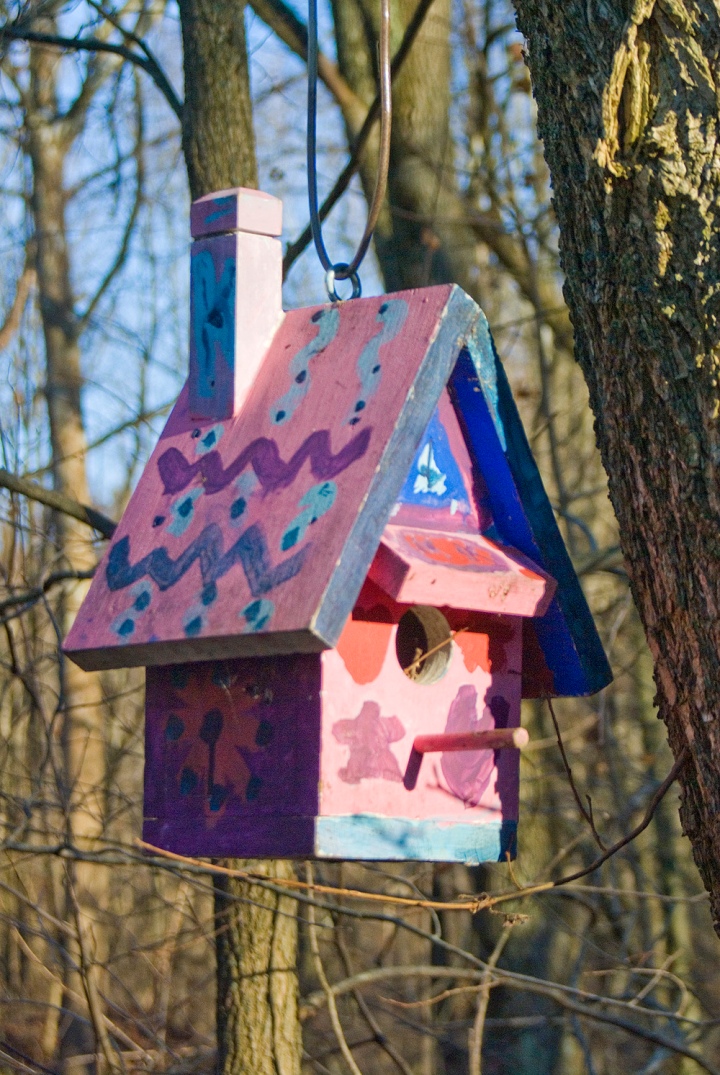 hand-painted birdhouse