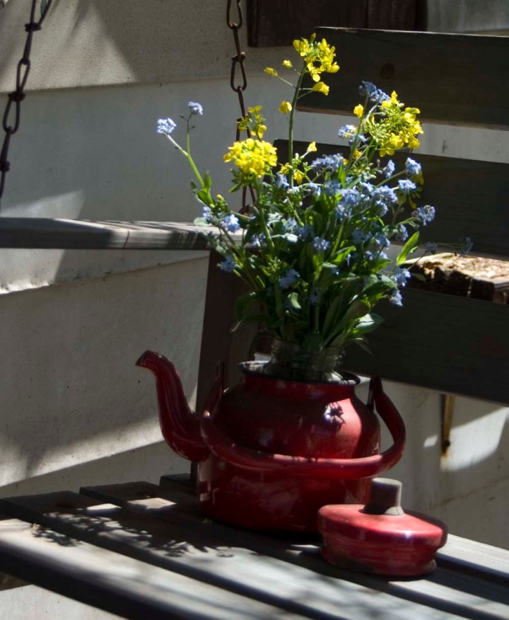 flowers in teapot