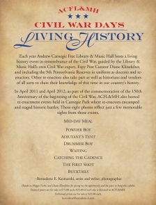 Flyer for Living History Exhibit civil war