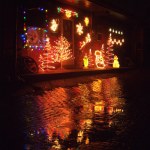 holiday lights in the rain