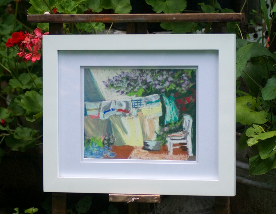 framed pastel painting