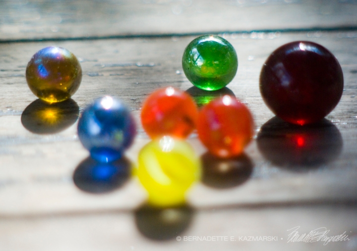marbles on a table