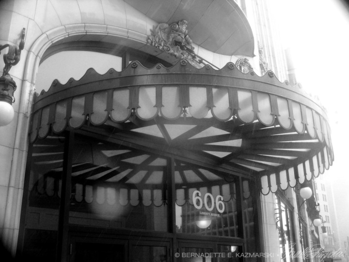 awning in black and white