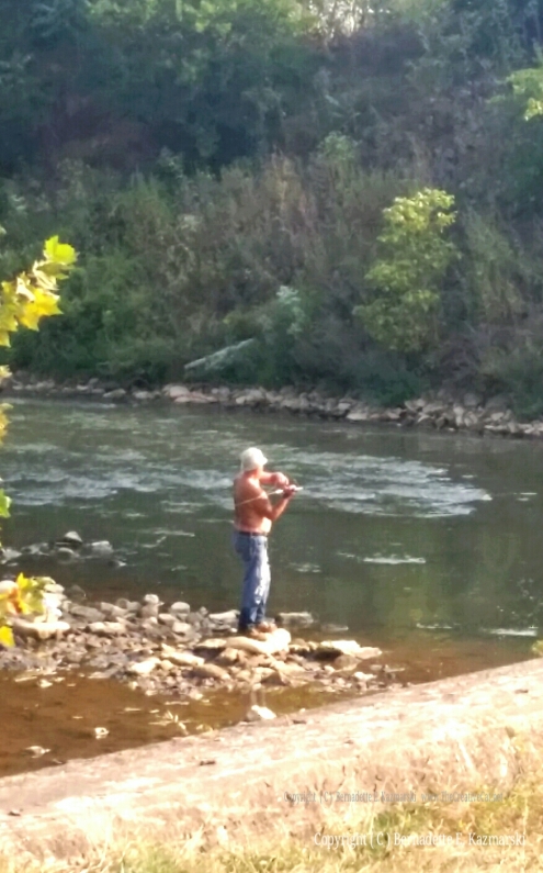 Fly fishing in Chartiers Creek.